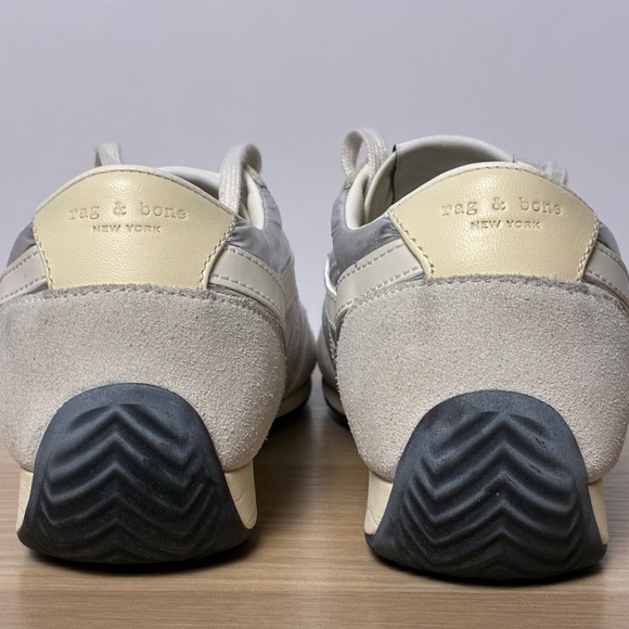 rag & bone Retro Runners – Silver & Suede Sneakers - Picture 4 of 6
